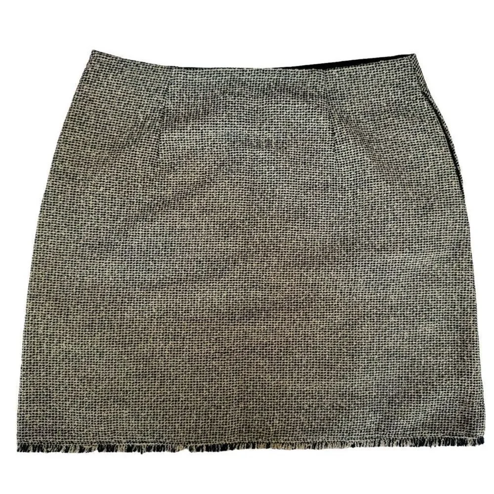 Banana Republic Tweed Pocket Fringe Elegant Work Skirt Size 6